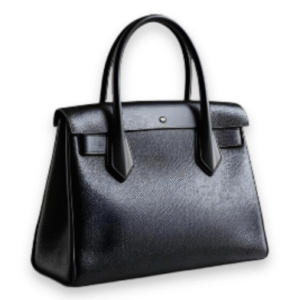 Midnight Marble Muse – Sleek Black Purse with Gold Accents